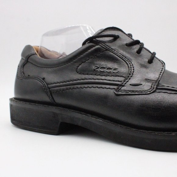 ECCO Seattle Oxfords Shoes Men Black Leather Lace Up Bike Toe Genuine Leather 46 - Picture 6 of 10